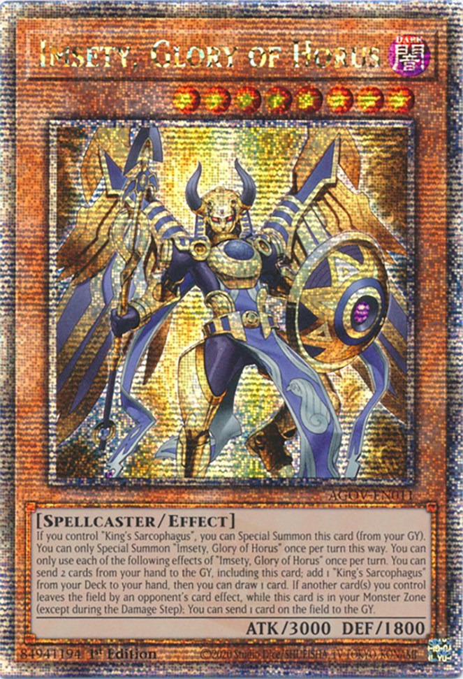Imsety, Glory of Horus (Quarter Century Secret Rare) [AGOV-EN011] Quarter Century Secret Rare | Good Games Morley