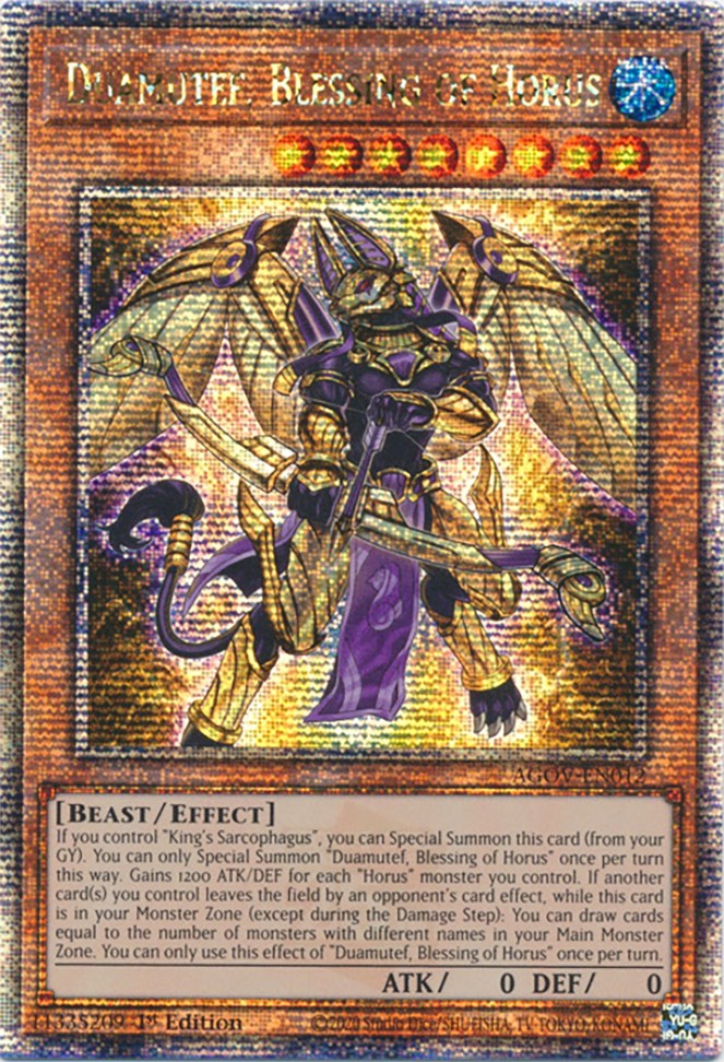 Duamutef, Blessing of Horus (Quarter Century Secret Rare) [AGOV-EN012] Quarter Century Secret Rare | Good Games Morley