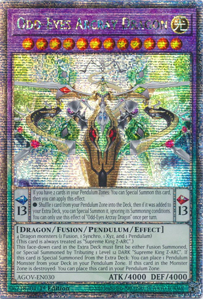 Odd-Eyes Arcray Dragon (Quarter Century Secret Rare) [AGOV-EN030] Quarter Century Secret Rare | Good Games Morley