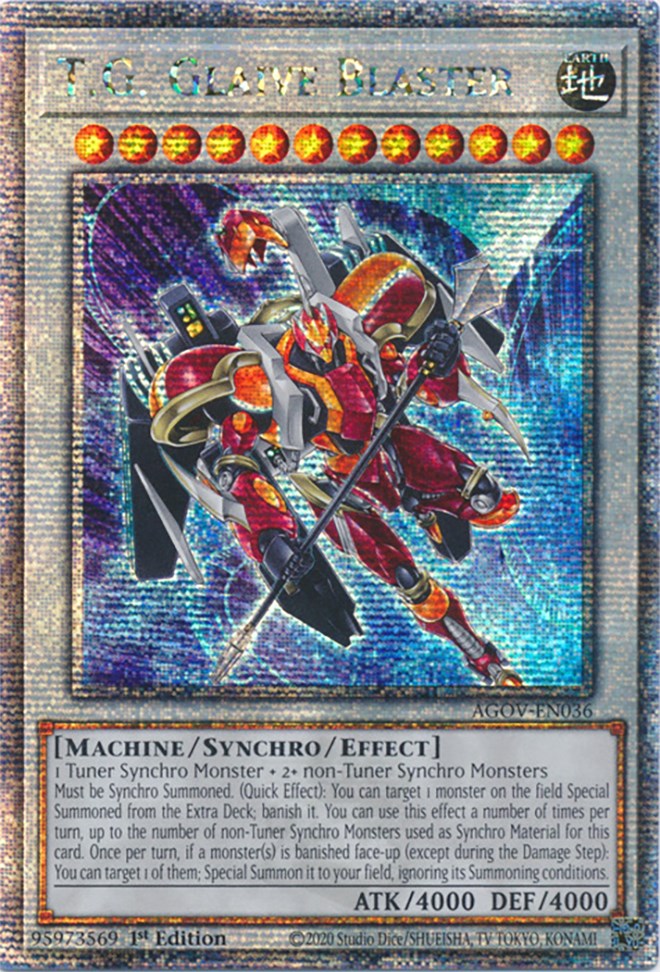 T.G. Glaive Blaster (Quarter Century Secret Rare) [AGOV-EN036] Quarter Century Secret Rare | Good Games Morley