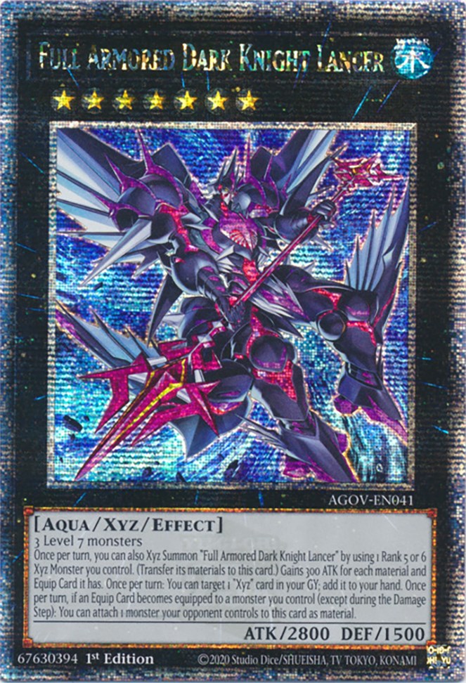 Full Armored Dark Knight Lancer (Quarter Century Secret Rare) [AGOV-EN041] Quarter Century Secret Rare | Good Games Morley