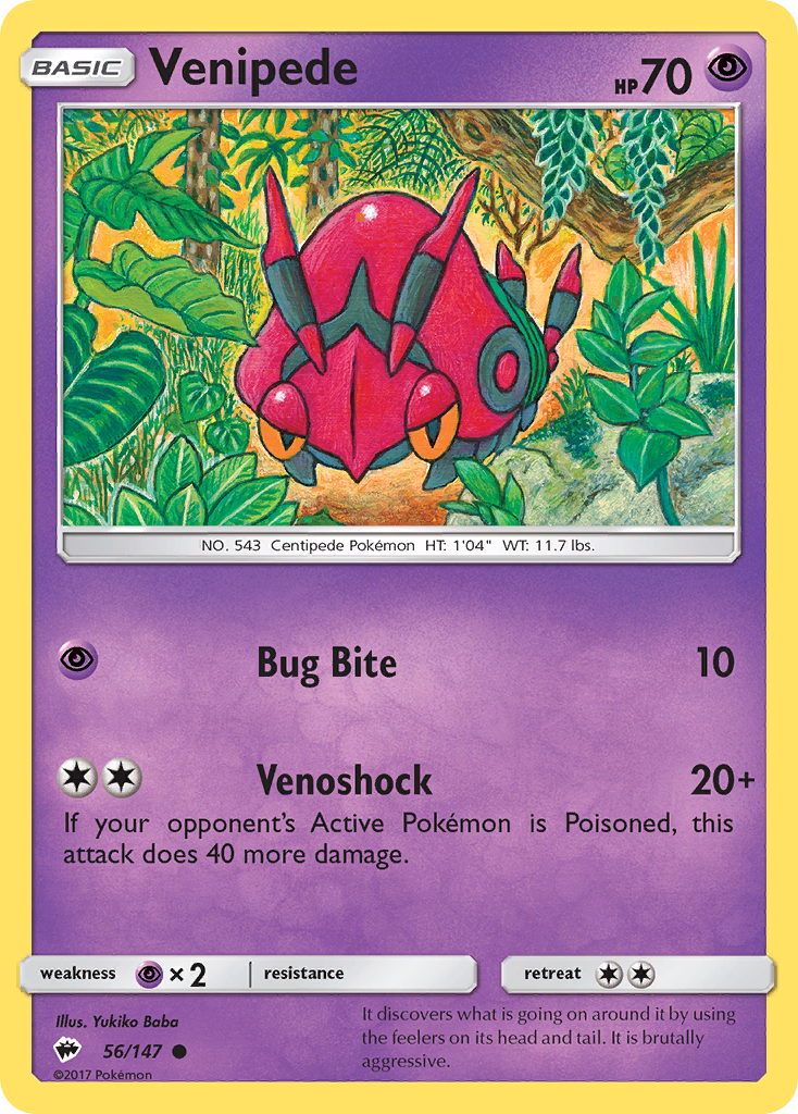 Venipede (56/147) [Sun & Moon: Burning Shadows] | Good Games Morley
