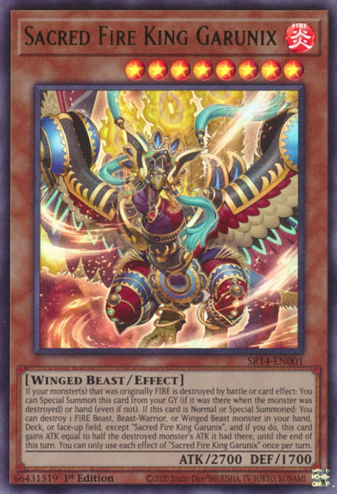 Sacred Fire King Garunix [SR14-EN001] Ultra Rare | Good Games Morley