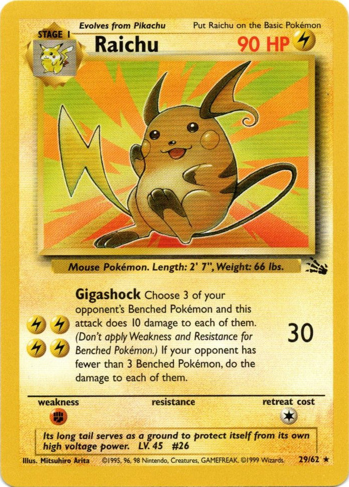 Raichu (29/62) [Fossil Unlimited] | Good Games Morley
