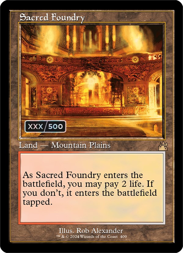 Sacred Foundry (Retro) (Serialized) [Ravnica Remastered] | Good Games Morley
