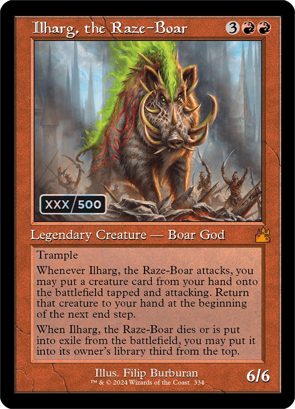 Ilharg, the Raze-Boar (Retro) (Serialized) [Ravnica Remastered] | Good Games Morley