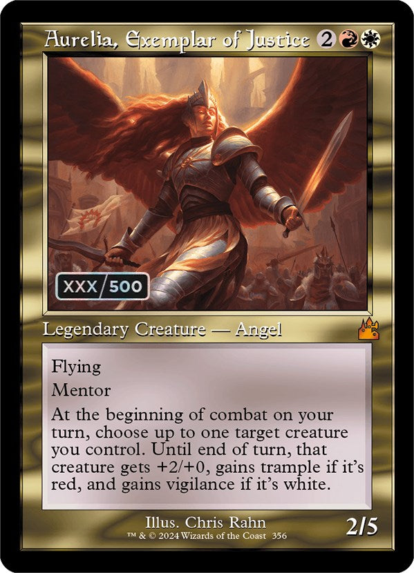 Aurelia, Exemplar of Justice (Retro) (Serialized) [Ravnica Remastered] | Good Games Morley