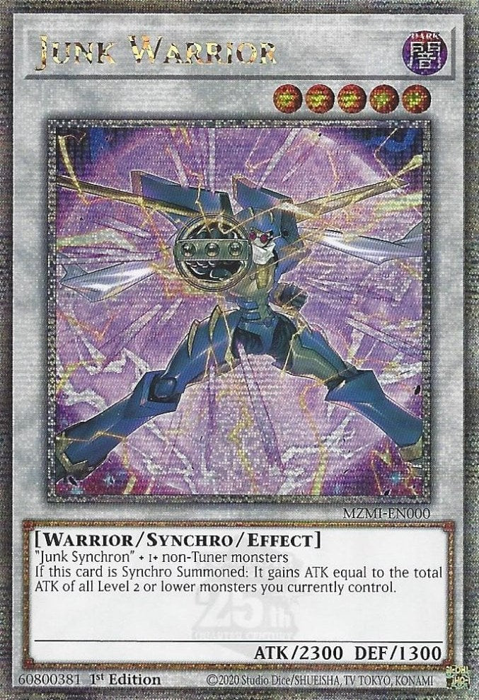 Junk Warrior (Quarter Century Secret Rare) [MZMI-EN000] Quarter Century Secret Rare | Good Games Morley