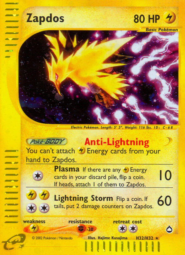 Zapdos (H32/H32) [Aquapolis] | Good Games Morley