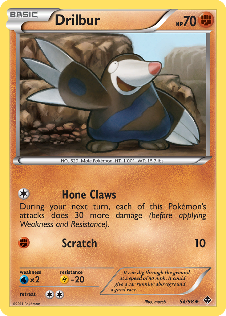 Drilbur (54/98) [Black & White: Emerging Powers] | Good Games Morley