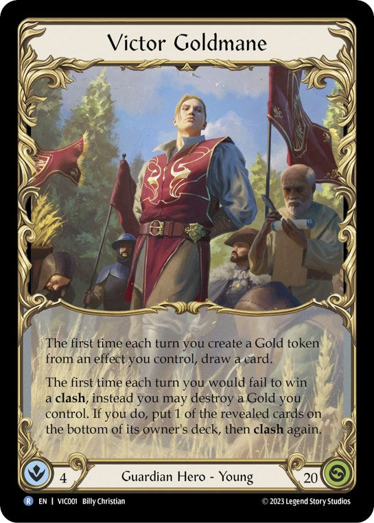 Victor Goldmane [VIC001] (Heavy Hitters Victor Blitz Deck)  Rainbow Foil | Good Games Morley