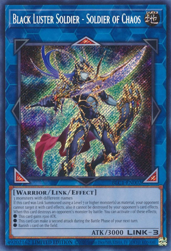 Black Luster Soldier - Soldier of Chaos [BLC1-EN002] Secret Rare | Good Games Morley