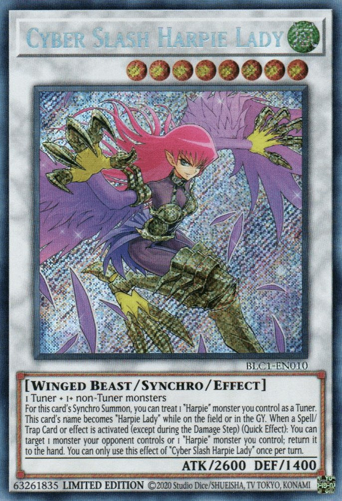 Cyber Slash Harpie Lady [BLC1-EN010] Secret Rare | Good Games Morley