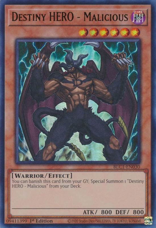 Destiny HERO - Malicious [BLC1-EN030] Ultra Rare | Good Games Morley