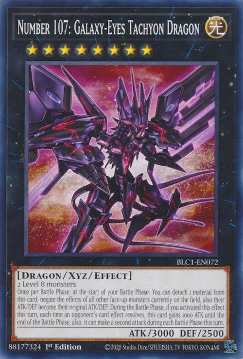 Number 107: Galaxy-Eyes Tachyon Dragon [BLC1-EN072] Common | Good Games Morley