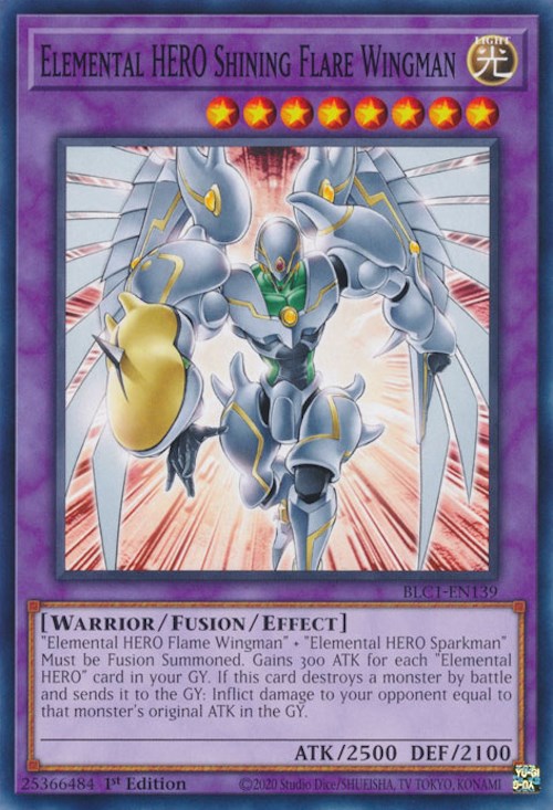 Elemental HERO Shining Flare Wingman [BLC1-EN139] Common | Good Games Morley