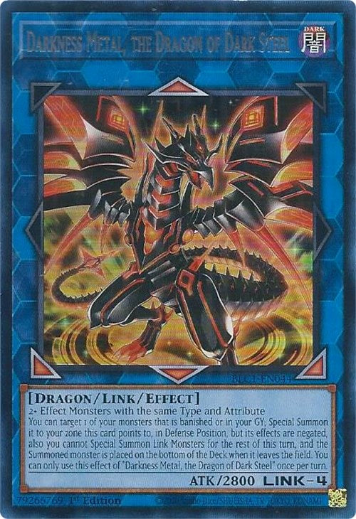 Darkness Metal, the Dragon of Dark Steel (Silver) [BLC1-EN044] Ultra Rare | Good Games Morley
