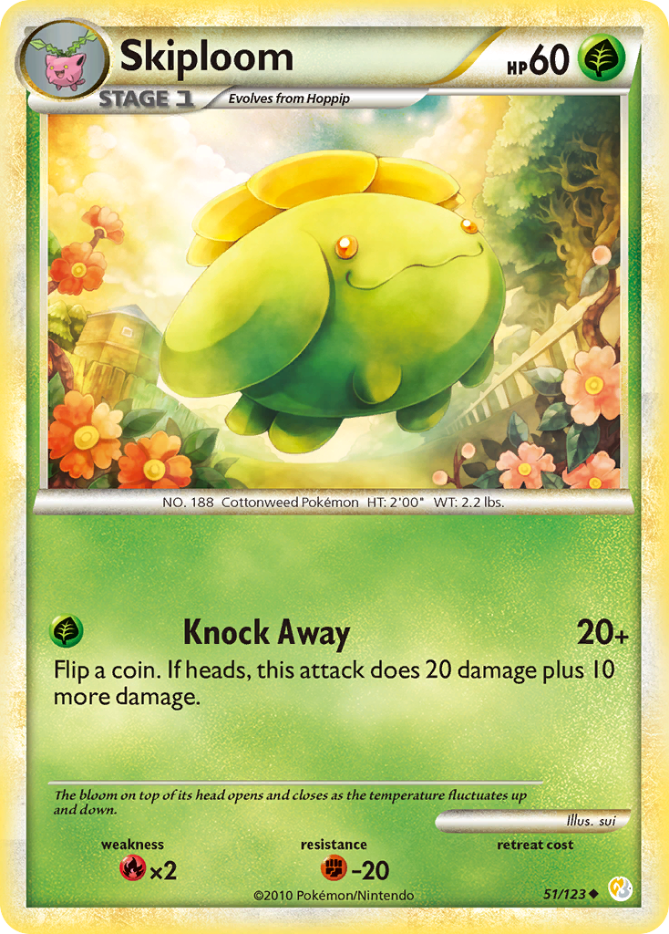 Skiploom (51/123) [HeartGold & SoulSilver: Base Set] | Good Games Morley