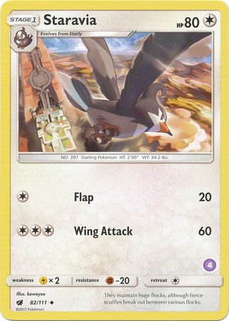 Staravia (82/111) (Deck Exclusive #4) [Sun & Moon: Trainer Kit - Alolan Sandslash] | Good Games Morley