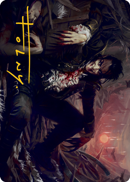 Arrogant Outlaw Art Card (Gold-Stamped Signature) [Innistrad: Midnight Hunt Art Series] | Good Games Morley