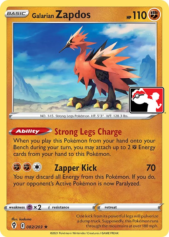 Galarian Zapdos (082/203) [Prize Pack Series One] | Good Games Morley