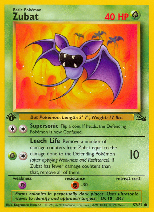 Zubat (57/62) [Fossil 1st Edition] | Good Games Morley