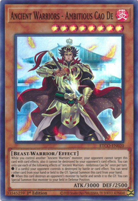 Ancient Warriors - Ambitious Cao De [ETCO-EN020] Super Rare | Good Games Morley