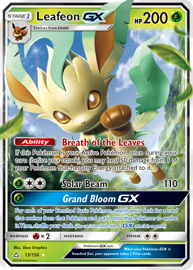 Leafeon GX (13/156) [Sun & Moon: Ultra Prism] | Good Games Morley