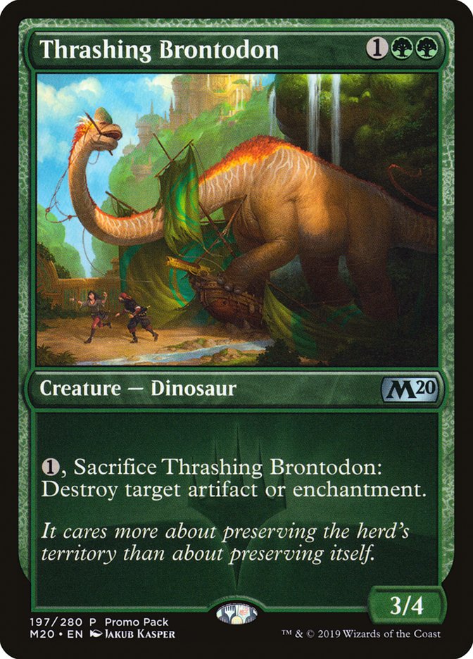 Thrashing Brontodon (Promo Pack) [Core Set 2020 Promos] | Good Games Morley