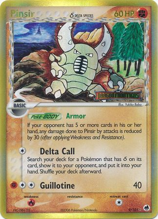 Pinsir (9/101) (Delta Species) (Stamped) [EX: Dragon Frontiers] | Good Games Morley