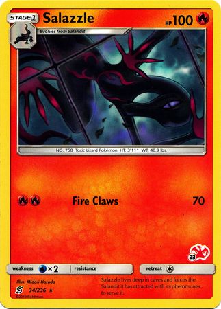 Salazzle (34/236) (Charizard Stamp #23) [Battle Academy 2020] | Good Games Morley