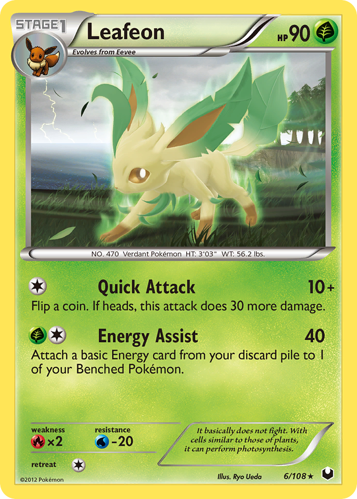 Leafeon (6/108) [Black & White: Dark Explorers] | Good Games Morley