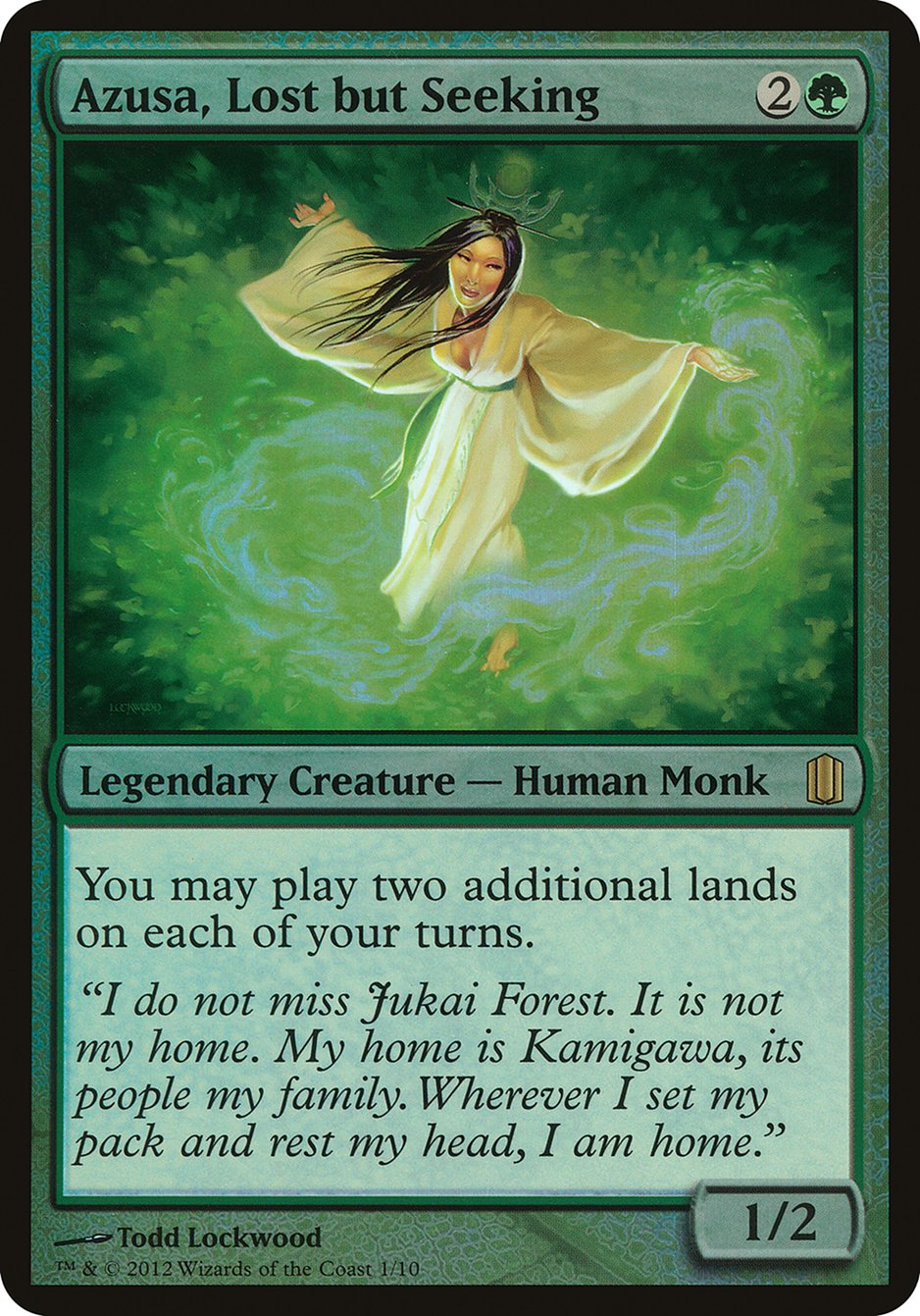 Azusa, Lost but Seeking (Oversized) [Commander's Arsenal Oversized] | Good Games Morley