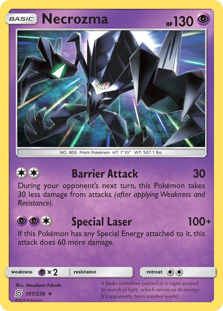 Necrozma (101/236) (Cracked Ice Holo) (Theme Deck Exclusive) [Sun & Moon: Unified Minds] | Good Games Morley