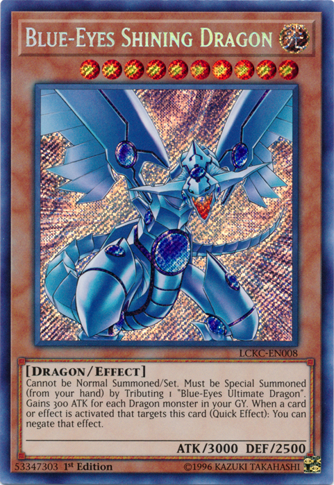 Blue-Eyes Shining Dragon [LCKC-EN008] Secret Rare | Good Games Morley