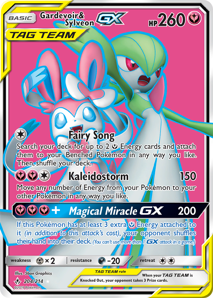 Gardevoir & Sylveon GX (204/214) [Sun & Moon: Unbroken Bonds] | Good Games Morley