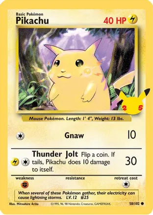 Pikachu (58/102) (25th Anniversary) (Jumbo Card) [Celebrations: 25th Anniversary] | Good Games Morley