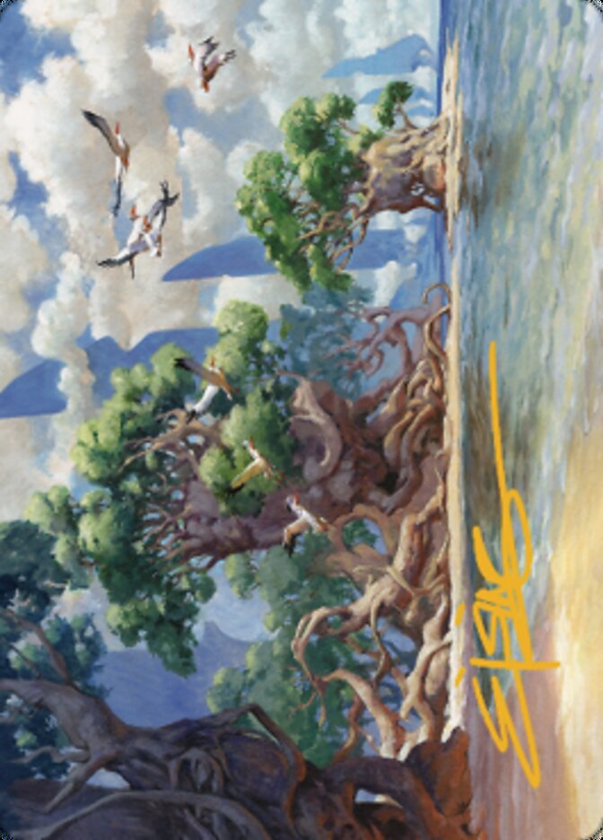 Yavimaya Coast Art Card (Gold-Stamped Signature) [Dominaria United Art Series] | Good Games Morley