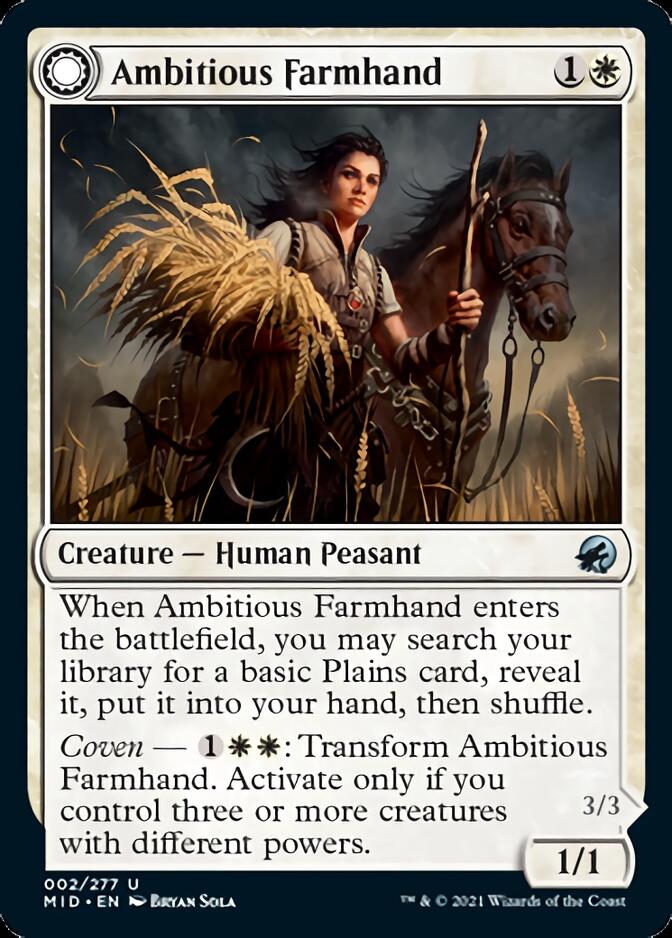 Ambitious Farmhand // Seasoned Cathar [Innistrad: Midnight Hunt] | Good Games Morley