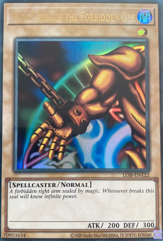 Right Arm of the Forbidden One (25th Anniversary) [LOB-EN122] Ultra Rare | Good Games Morley