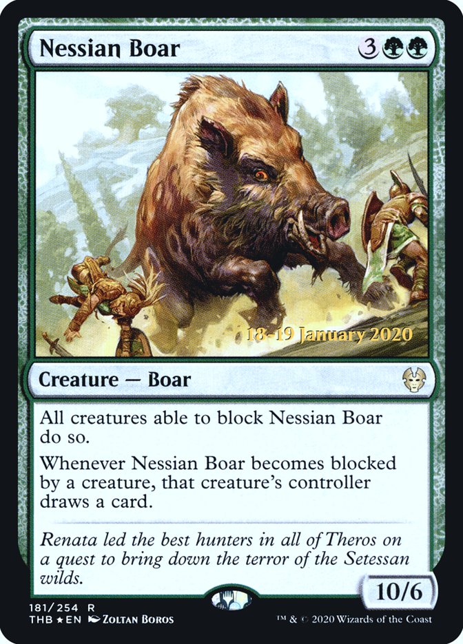 Nessian Boar [Theros Beyond Death Prerelease Promos] | Good Games Morley