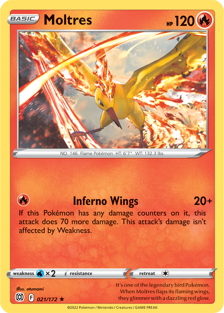 Moltres (021/172) (Theme Deck Exclusive) [Sword & Shield: Brilliant Stars] | Good Games Morley
