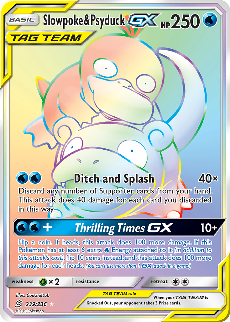 Slowpoke & Psyduck GX (239/236) [Sun & Moon: Unified Minds] | Good Games Morley