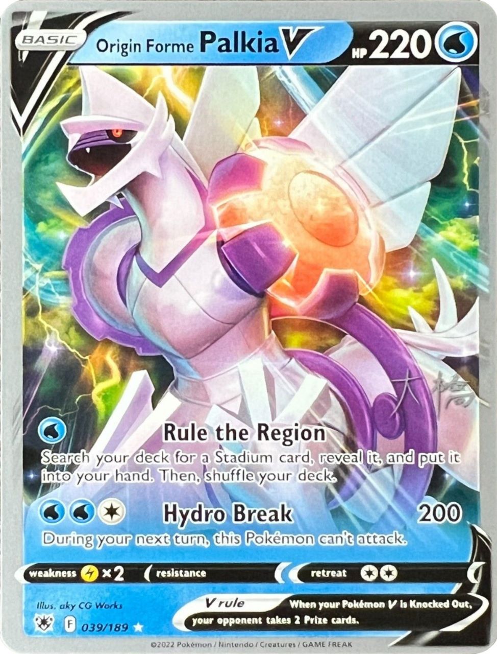 Origin Forme Palkia V (039/189) (Ice Rider Palkia - Rikuto Ohashi) [World Championships 2022] | Good Games Morley