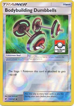 Bodybuilding Dumbbells (113/147) (League Promo Staff) [Sun & Moon: Burning Shadows] | Good Games Morley
