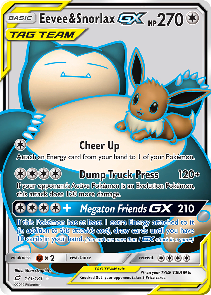 Eevee & Snorlax GX (171/181) [Sun & Moon: Team Up] | Good Games Morley