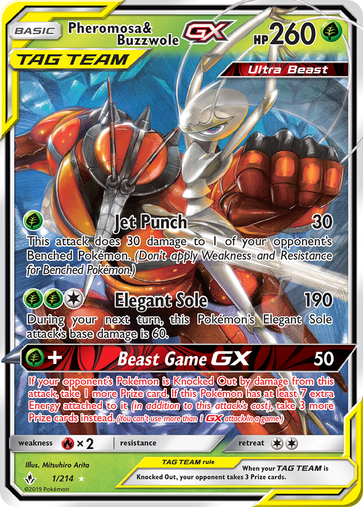 Pheromosa & Buzzwole GX (1/214) [Sun & Moon: Unbroken Bonds] | Good Games Morley