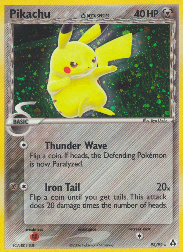 Pikachu (93/92) (Delta Species) [EX: Legend Maker] | Good Games Morley