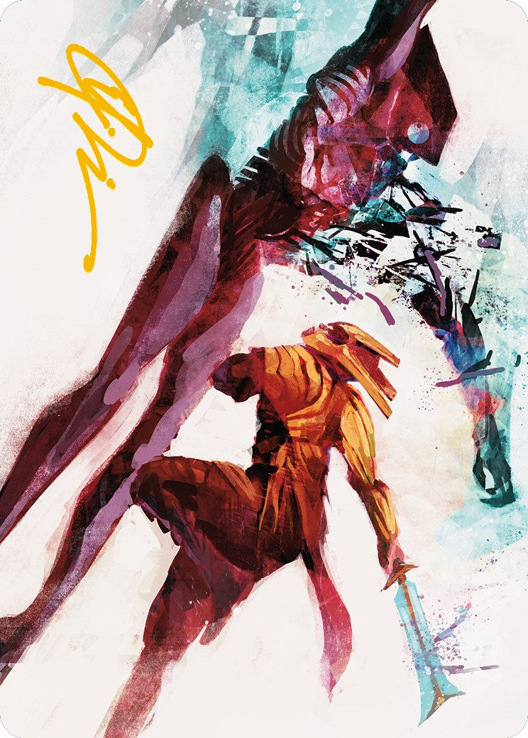 Hexgold Slash Art Card (Gold-Stamped Signature) [Phyrexia: All Will Be One Art Series] | Good Games Morley