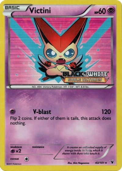 Victini (43/101) (Prerelease Promo) [Black & White: Black Star Promos] | Good Games Morley